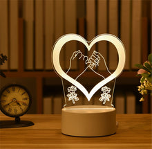 Load image into Gallery viewer, 3D Lamp Acrylic USB LED Night Light Xmas Party Wedding Decoration