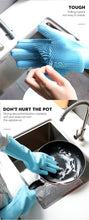 Load image into Gallery viewer, 1Pair Dishwashing Cleaning Gloves Magic Silicone Rubber Dish Washing Glove