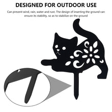 Load image into Gallery viewer, Metal hollow cat outdoor lawn garden decoration