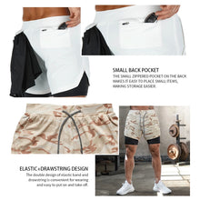 Load image into Gallery viewer, Men 2 in 1 Sports Jogging Fitness Training Quick Dry Short Pants
