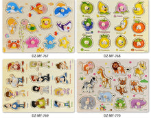 Load image into Gallery viewer, Wooden Puzzle Children's educational toys cartoon car animal fruit 3D Puzzle