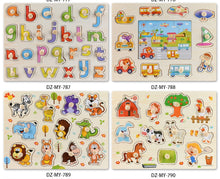 Load image into Gallery viewer, Wooden Puzzle Children's educational toys cartoon car animal fruit 3D Puzzle