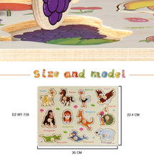 Load image into Gallery viewer, Wooden Puzzle Children's educational toys cartoon car animal fruit 3D Puzzle