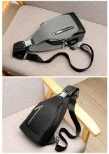 Load image into Gallery viewer, Men Casual Shoulder Crossbody Bag USB Charging Chest Bag Waterproof