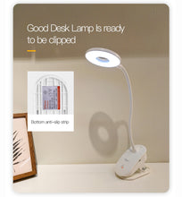 Load image into Gallery viewer, Led gooseneck table lamp touch clip learning lamp USB rechargeable