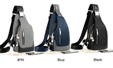 Load image into Gallery viewer, Men Casual Shoulder Crossbody Bag USB Charging Chest Bag Waterproof