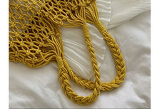 Load image into Gallery viewer, Hollow out woven bag cotton lining straw bag