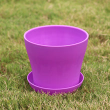Load image into Gallery viewer, Color durable resin flowerpot with tray drain hole
