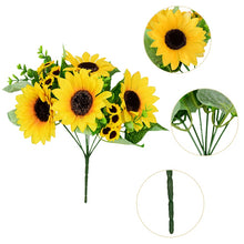 Load image into Gallery viewer, 7Branch Artificial Sunflower Bouquet Silk Fake Sunflowers