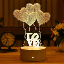 Load image into Gallery viewer, 3D Lamp Acrylic USB LED Night Light Xmas Party Wedding Decoration