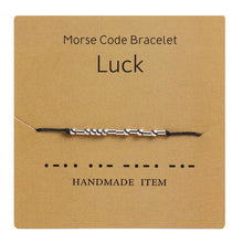 Load image into Gallery viewer, I Love You Morse Code Dainty Beaded Bracelet with Secret Message Jewelry Gift