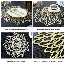 Load image into Gallery viewer, 4PCS PVC Placemat for Dining Table Hollow Pad Coaster Pads Table Bowl Mats