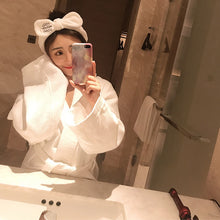 Load image into Gallery viewer, Shampoo hairpin with soft warm coral velvet bow animal ears