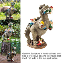 Load image into Gallery viewer, 2 Sizes Garden Dinosaur Statue Gnome Funny Dwarf Resin Statue