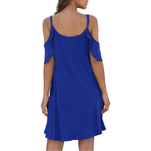 Load image into Gallery viewer, Women's Summer Dresses Casual Dress Cold Shoudler Robe Ruffle Sleeves Dresses