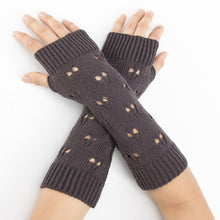 Load image into Gallery viewer, Women Arm Crochet Knitting Hollow Heart Mitten Warm Fingerless Gloves
