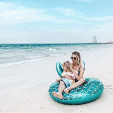 Load image into Gallery viewer, Rooxin mermaid inflatable swimming ring with backrest