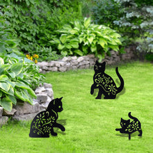 Load image into Gallery viewer, Metal hollow cat outdoor lawn garden decoration