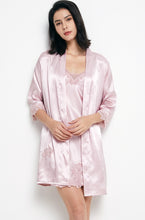 Load image into Gallery viewer, 5Pcs Women's Satin sexy lace patchwork pajamas and gowns set