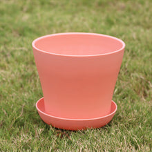 Load image into Gallery viewer, Color durable resin flowerpot with tray drain hole