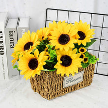 Load image into Gallery viewer, 7Branch Artificial Sunflower Bouquet Silk Fake Sunflowers