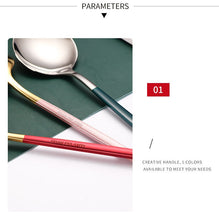 Load image into Gallery viewer, 304 Stainless Steel Golden Cutlery Fork Spoons Knives Set 4Pcs