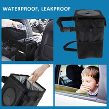 Load image into Gallery viewer, Car Bin Car Trash Can with Lid and Side Pockets Foldable Waterproof