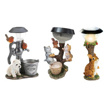 Load image into Gallery viewer, Small Animal Sculpture Resin Craft Statue LED Solar Lamp