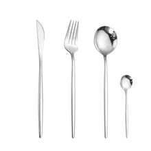 Load image into Gallery viewer, 304 Stainless Steel Golden Cutlery Fork Spoons Knives Set 4Pcs