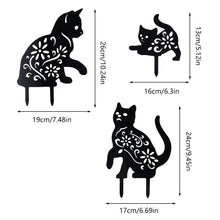 Load image into Gallery viewer, Metal hollow cat outdoor lawn garden decoration
