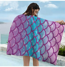 Load image into Gallery viewer, Mermaid Beach Towel creative printing sunscreen shawl quick dry towel