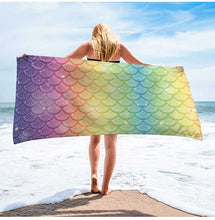 Load image into Gallery viewer, Mermaid Beach Towel creative printing sunscreen shawl quick dry towel