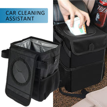 Load image into Gallery viewer, Car Bin Car Trash Can with Lid and Side Pockets Foldable Waterproof