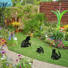 Load image into Gallery viewer, Metal hollow cat outdoor lawn garden decoration