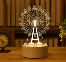 Load image into Gallery viewer, 3D Lamp Acrylic USB LED Night Light Xmas Party Wedding Decoration