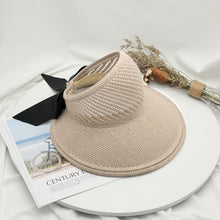 Load image into Gallery viewer, Summer Female Sun Hats Big Brim Classic Bowknot Foldable Fashion Straw Hat