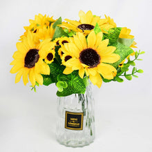 Load image into Gallery viewer, 7Branch Artificial Sunflower Bouquet Silk Fake Sunflowers