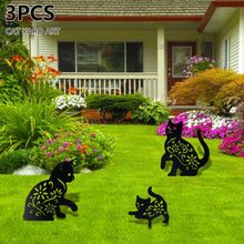 Load image into Gallery viewer, Metal hollow cat outdoor lawn garden decoration