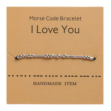 Load image into Gallery viewer, I Love You Morse Code Dainty Beaded Bracelet with Secret Message Jewelry Gift