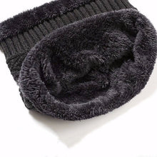 Load image into Gallery viewer, Winter knitted hat Bib two piece set
