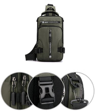 Load image into Gallery viewer, Multi-function messenger bag with USB charging port