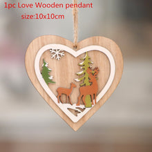 Load image into Gallery viewer, 2D 3D Christmas Ornament Wooden Hanging Pendants