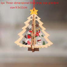 Load image into Gallery viewer, 2D 3D Christmas Ornament Wooden Hanging Pendants