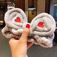 Load image into Gallery viewer, Shampoo hairpin with soft warm coral velvet bow animal ears