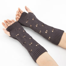 Load image into Gallery viewer, Women Arm Crochet Knitting Hollow Heart Mitten Warm Fingerless Gloves