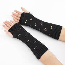 Load image into Gallery viewer, Women Arm Crochet Knitting Hollow Heart Mitten Warm Fingerless Gloves