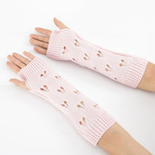 Load image into Gallery viewer, Women Arm Crochet Knitting Hollow Heart Mitten Warm Fingerless Gloves