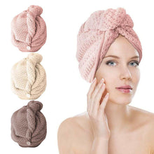 Load image into Gallery viewer, 2 Pack Soft Hair Towel Wrap Dry Hair Cap with Buttons