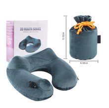 Load image into Gallery viewer, Inflatable Travel Pillow with Drawstring Bag