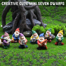 Load image into Gallery viewer, 1 Set Cute Mini Resin Seven Dwarfs Statue Bonsai Decoration
